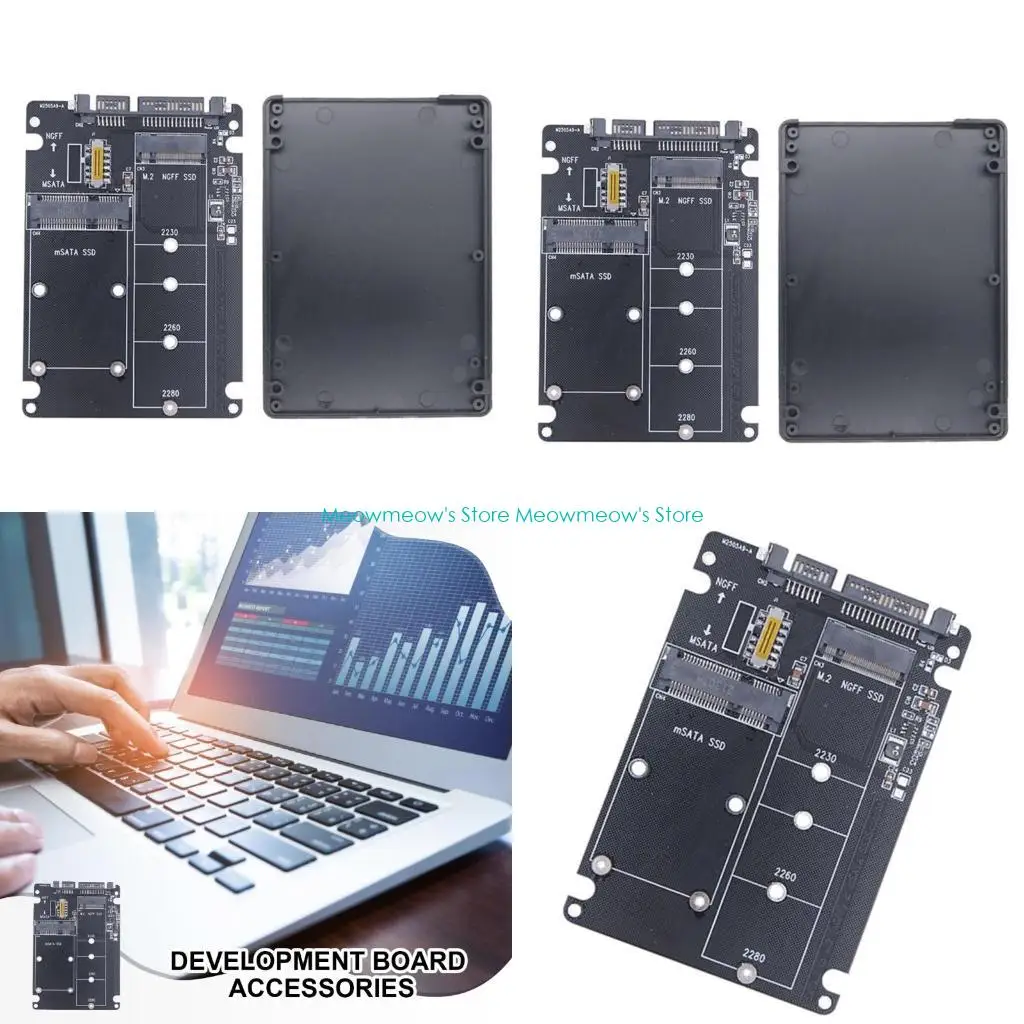 

W91A Efficient M.2 NGFF/MSATA To SATA3 Solid Disk Converter, Double SSD Slots With No Chip For Transfer