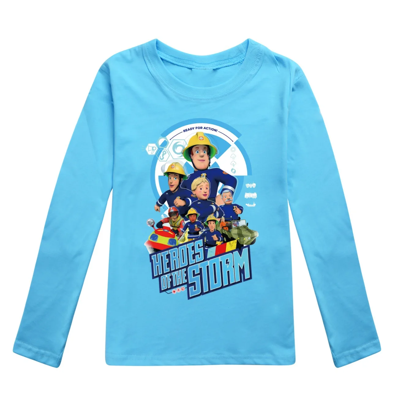 FIREMAN SAM T-shirt Kids Autumn Clothes Boys Cartoon Firefighter T Shirt Baby Girls Long Sleeve Loose Tops Children\'s Clothing