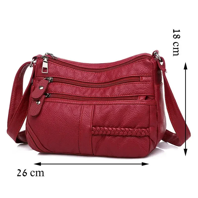 High Quality Women\'s Soft Leather Shoulder Bags Multi-Layer Shopper Bag Classic Crossbody Luxury Designer Handbag and Purse