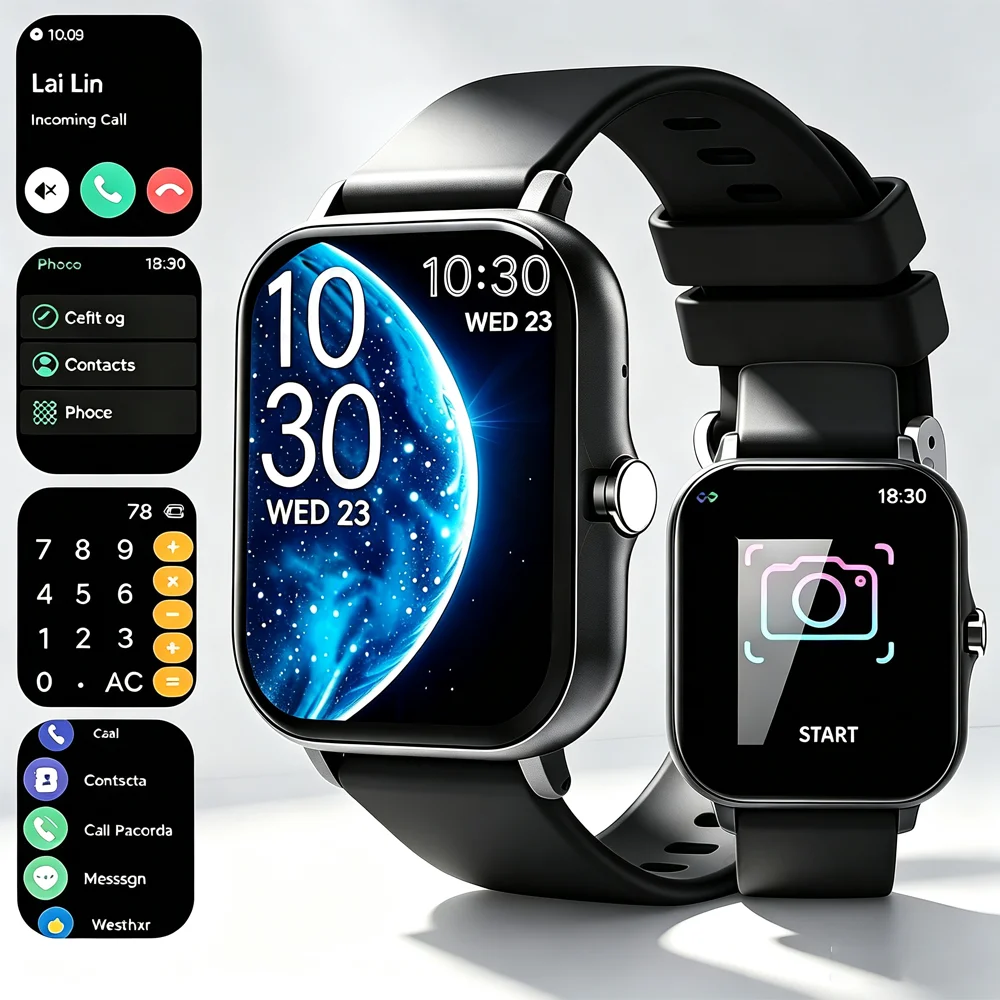 Supports Sports Tracking/timer/stopwatch Functions, Unisex, 1.83-inch Smartwatch, Features Wireless Calling