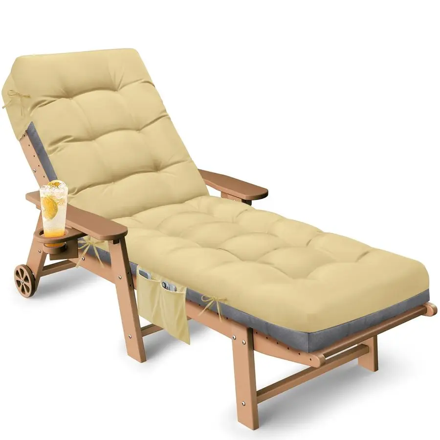 

Lounge Chair Cushion, Waterproof Replacement Chaise Lounge Cushions for Outdoor Furniture Thickened 71 x 22 x 4.7 Inches NonSlip