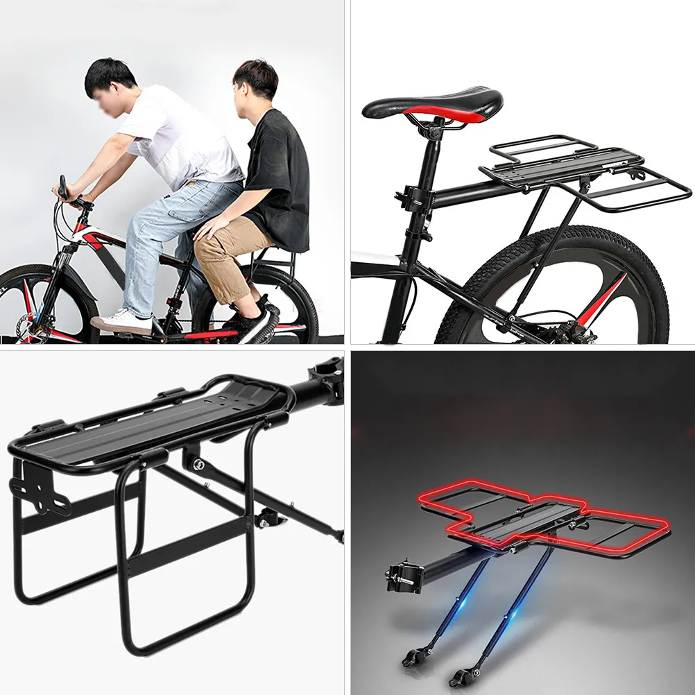 

1Pcs Multi-Function Rear Rack for Bike Heavy Load Capacity Cargo Holder Compatible with Road Mountain Folding Bikes Alloy Build