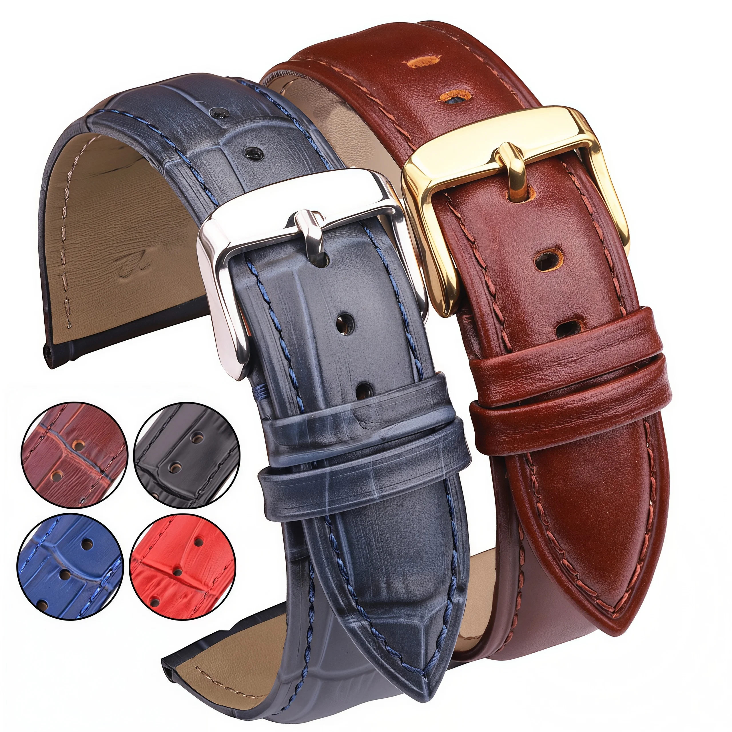 

Genuine Leather Watch Band Alligator Embossed 18mm 19mm 20mm 21mm 22mm 24mm Replacement Strap Accessories for Tissot/Seiko