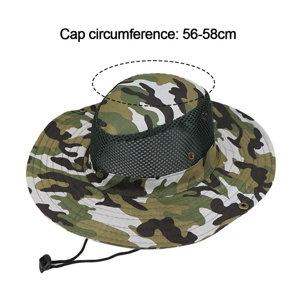 Breathable Camouflage Mesh Sun Protection Sun Visor Hat Bucket Hat Hiking Cap Sun Protection