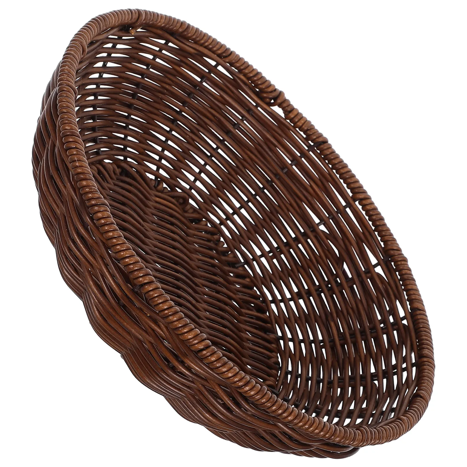 9'' Round Woven Fruit Basket Rustic Handwoven Bread Serving Tray Kitchen Counter Decorative Fruit Storage Bread Serving Tray — купить у AliExpress WW