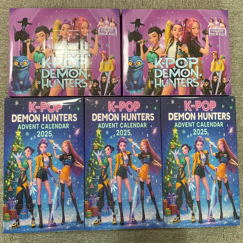 2025New Kerst Kpop Demon Jacht 24 st Adventskalender Verrassing Blind Dozen Voor Halloween Mystery Box Geschenken Speelgoed