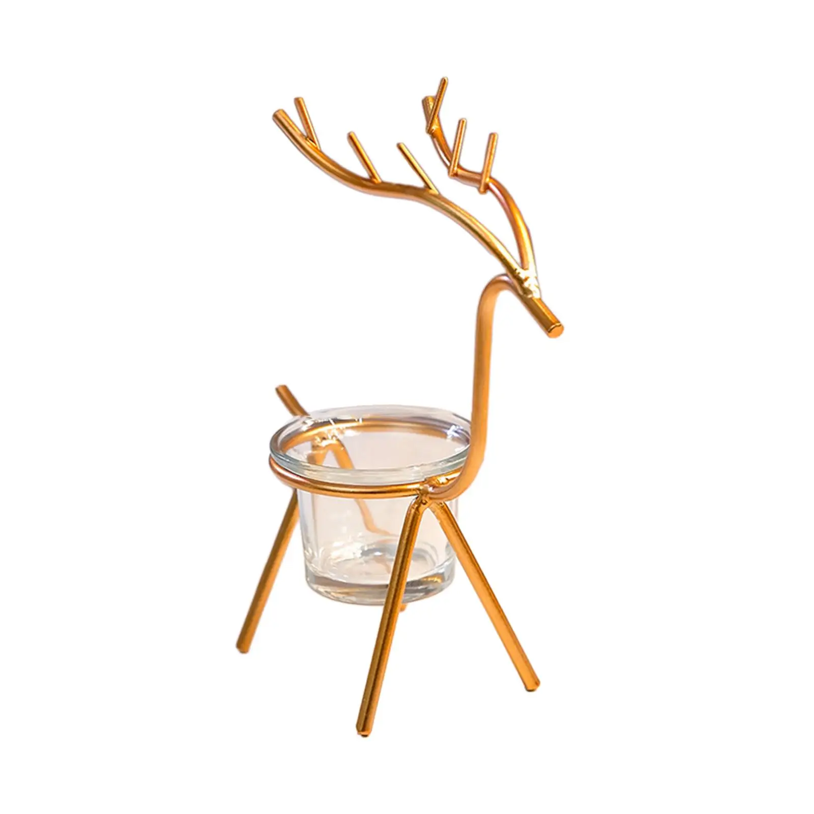 Reindeer Tea Light Candle Holder Candleholders Desktop Candelabra Tealight Stand for Indoor Dining Table Party Car Bedroom