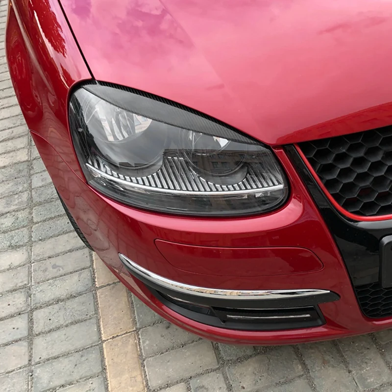 Headlights Eyebrows Eyelids Cover Eyelash Head Light Lamp Stickers for Golf 5 R32 MK5 2005 2006 2007