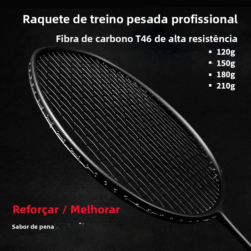 professional-training-badminton-racket-full-carbon-fiber-weighted-raquet-strength-training-small-black-racket-heavy-sword