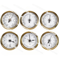 145mm Copper Shell Marine Barometer Set | Atmospheric Pressure Gauge, Thermohygrometer & Clock (6-Piece, Battery-Free Weather Mo