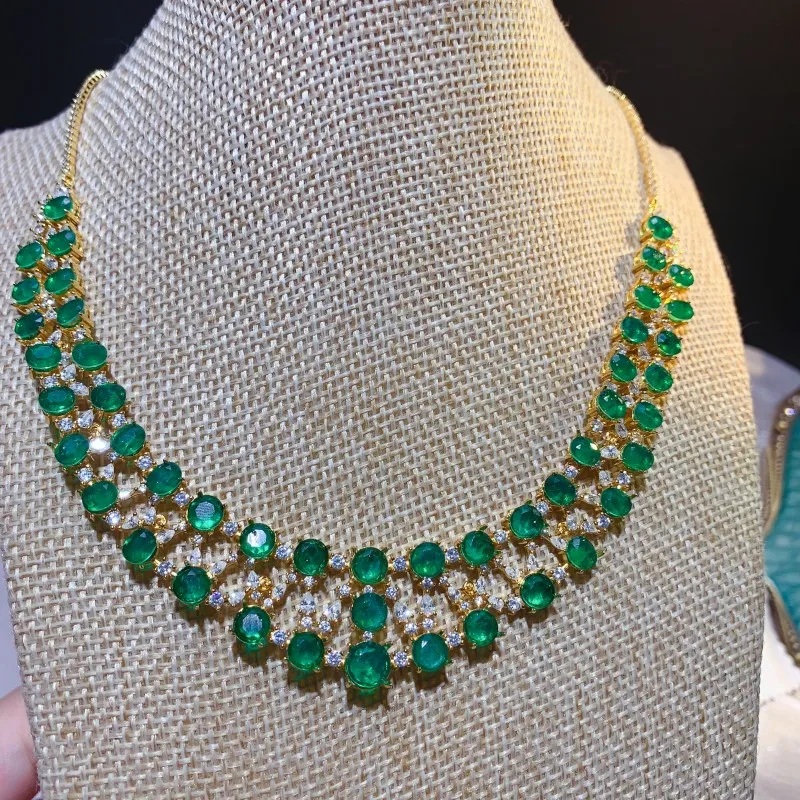 YULEM 2026 New Natural Green Agate Necklace Silver 925 Gemstone Light Luxury Fashion Ladies Fine Anniversary