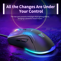 Onikuma CW917 Wired Gaming Mouse, RGB Gaming Mouse,PC Gaming Mice with Rainbow Optical Effect 7 Buttons forPC/Laptop/Windows/MaC