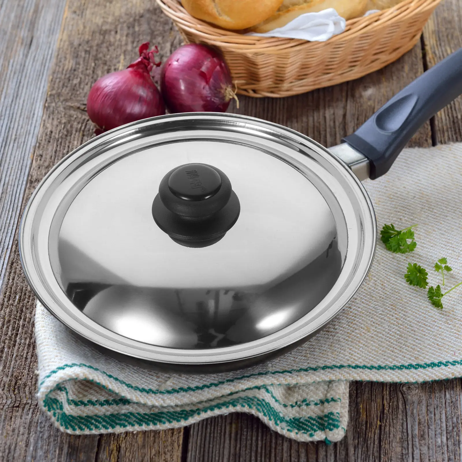 Premium Stainless Steel Universal Pot Lid Fits Most Cookware Frying Pan Cover Smooth Elegant Texture High Efficiency Kitchen