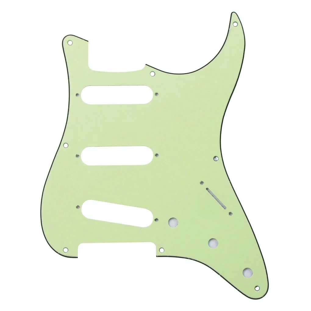 FLEOR Plastic Vintage 8-Hole ST Guitar Pickguard SSS  Mint Green 3Ply Scratch Plate Pick Guard