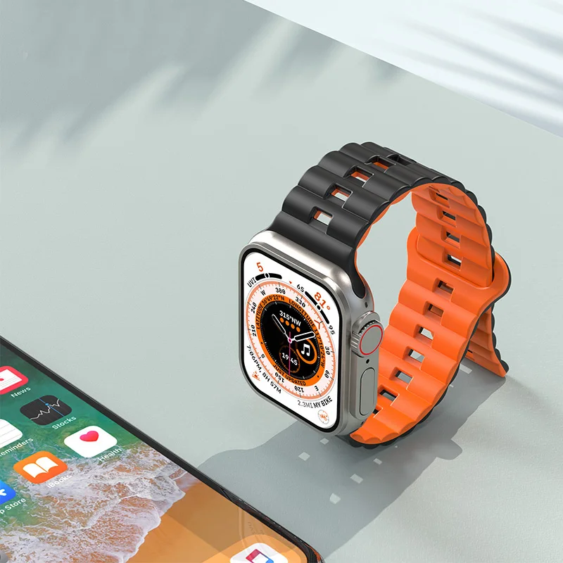 حلقة مغناطيسية لحزام الساعة ، سوار سيليكون ، سلسلة iWatch 10 ، 9 ، 5 ، SE ، 7 ، 6 ، 8 Ultra ، 44 ، 40 ، 45 Apple ، 41 46 ، 42 من من من من 49