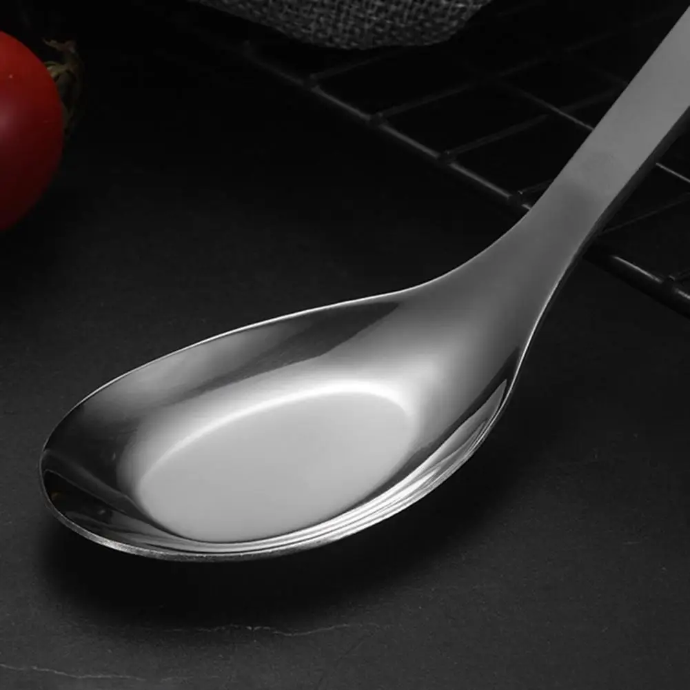 Capacity Spoon Stainless Steel Soup Spoons with Head Mirror Polished Heavy-duty Tableware Dinner Spoons for Dessert Ramen Rust