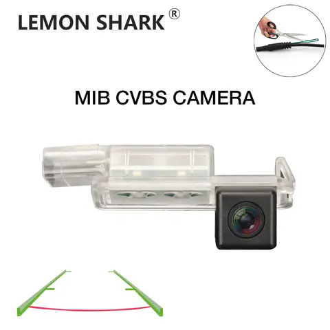 Car CVBS HD Rear View Camera with Green Trajectory License Plate Reversing Camera for VW Passat Golf MIB RCD360 RCD330 Radio
