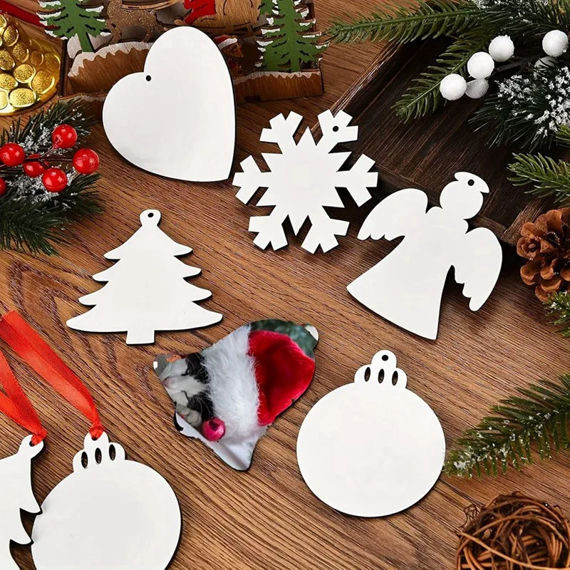 30 Pieces Sublimation Ornament Blank Sublimation Double Sided Blanks Christmas Ornament Blank Sublimation Blank Pendants