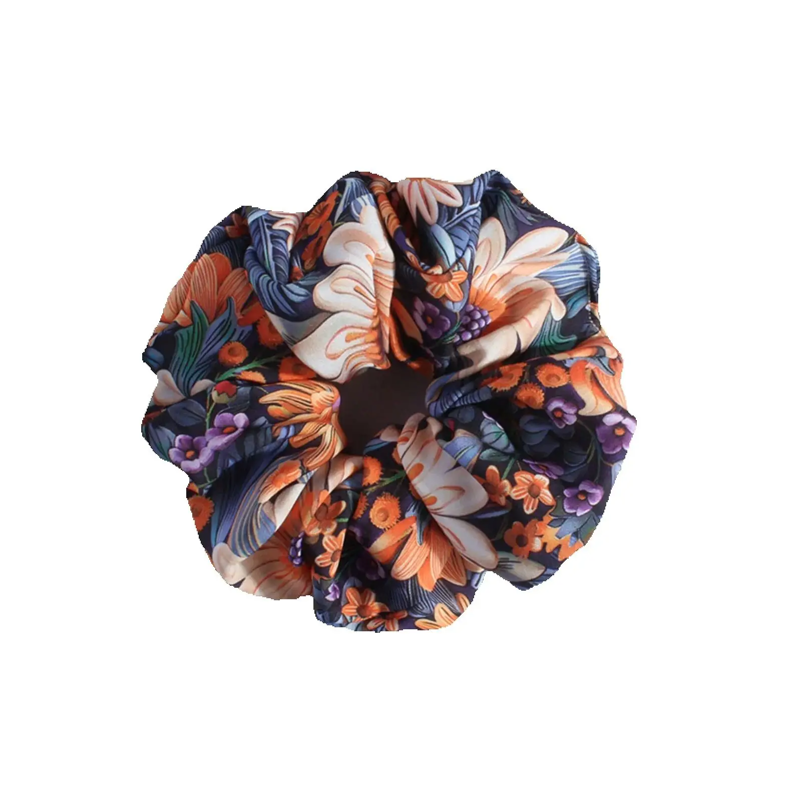 Chouchous pour cheveux à imprimé Floral Boho, attaches élastiques en Satin pour femmes, accessoires pour cheveux d'inspiration Vintage pour augmenter la coiffure, 1 pièce