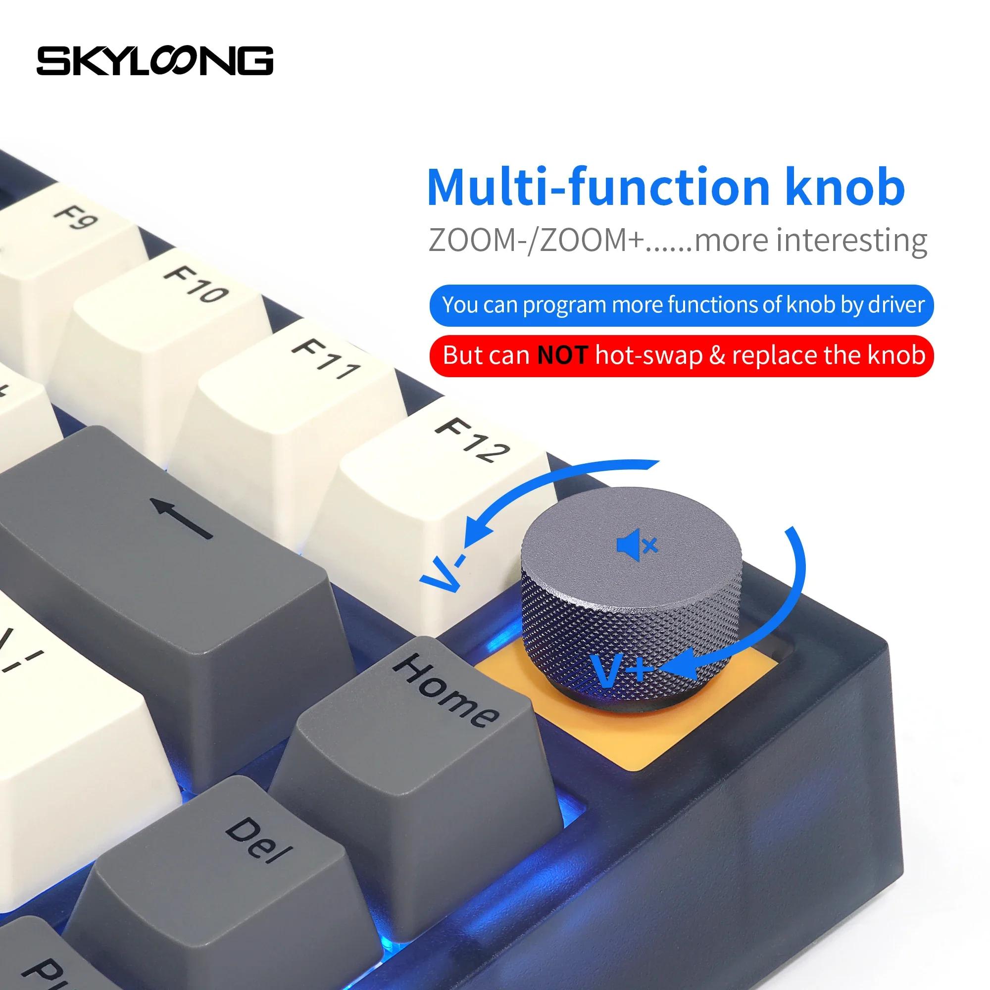 Skyloong GK75 newest hotswap transparent  RGB 75%  optical switch PBT keycaps gaming mechanical keyboard