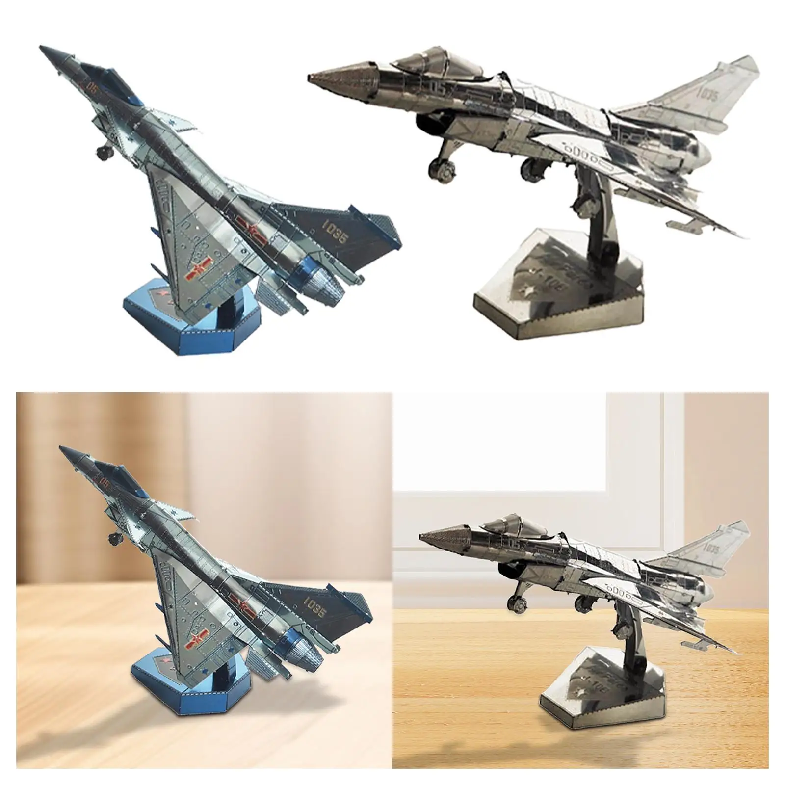 Fighter Model Building Blocks Set ,3D Metal Model Kits ,Modern Unique Collectible, Display Model Building Kit for Adults Kids