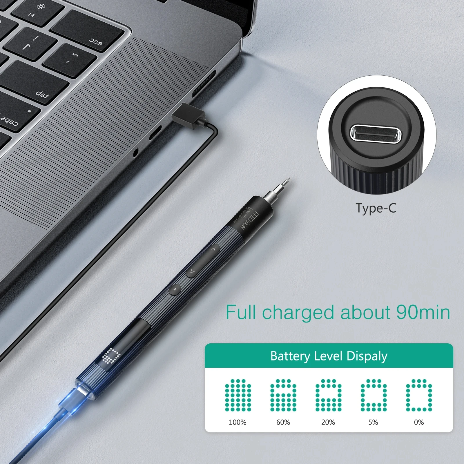 With3-Speed Torque Adjustable MagneticBits for iPhone Laptop Watch PC 50 in 1 Precision Electric Screwdriver Set