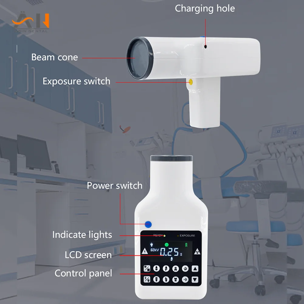 Portable Dental X-ray Machine High Frequency X Ray Unit Compatible with Digital Sensor X-ray Film Lab Equipment Dentistry