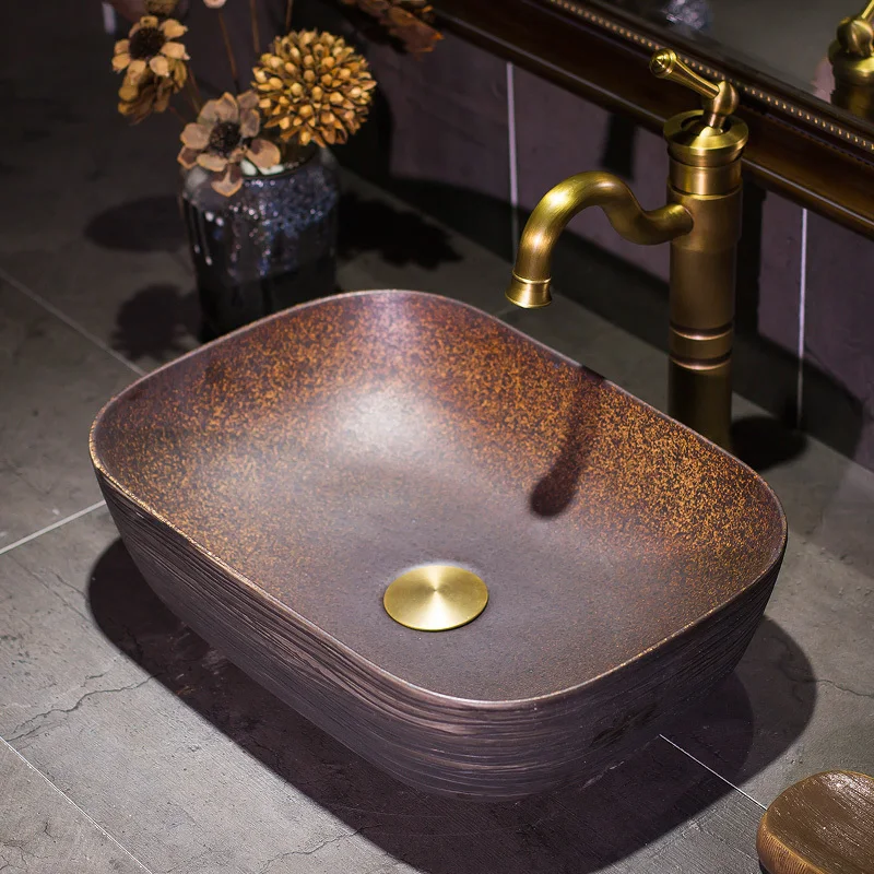 

European ultra-thin table basin square ceramic washbasin household