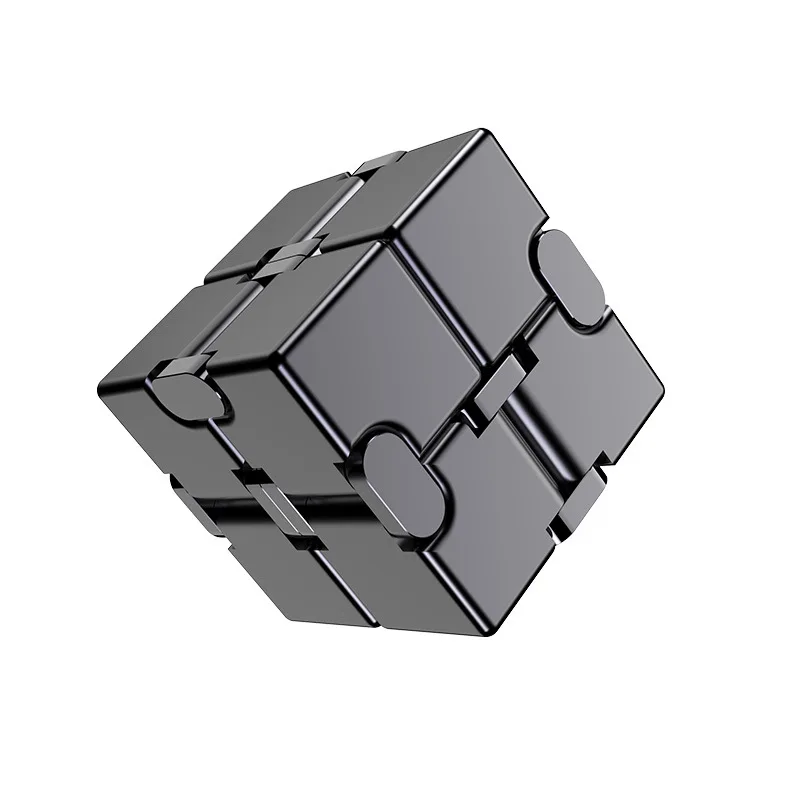 Metal Infinity Cube Anti Stress Aluminum Alloy Easy Play Office Flip Cubic Fidget Toy Gift for Kid Adults Autism Anxiety Relief