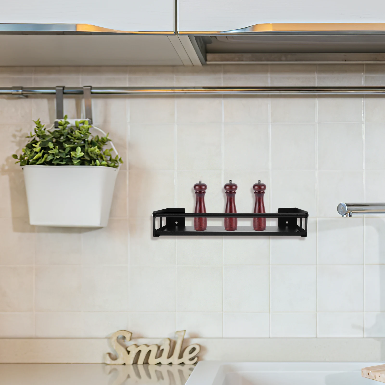 

Wall Mounted Spice Rack Stainless Steel Seasoning Organizer Compact Kitchen Storage Shelf For Pantry Bathroom Wall Hanging