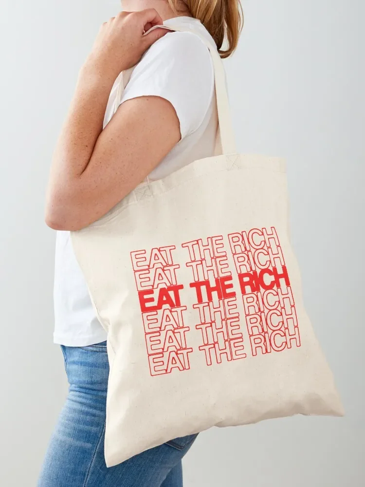 

EAT THE RICH Tote Bag reusable shopping bag tote bag men custom fabric supermarket folding