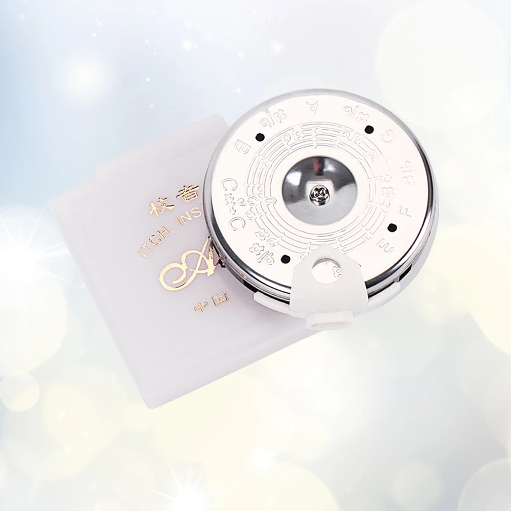 

Guitar Tuner Pitch 13 Tone Silver Electronic B702 White Case Violin Accessories Precision Tool Musicians
