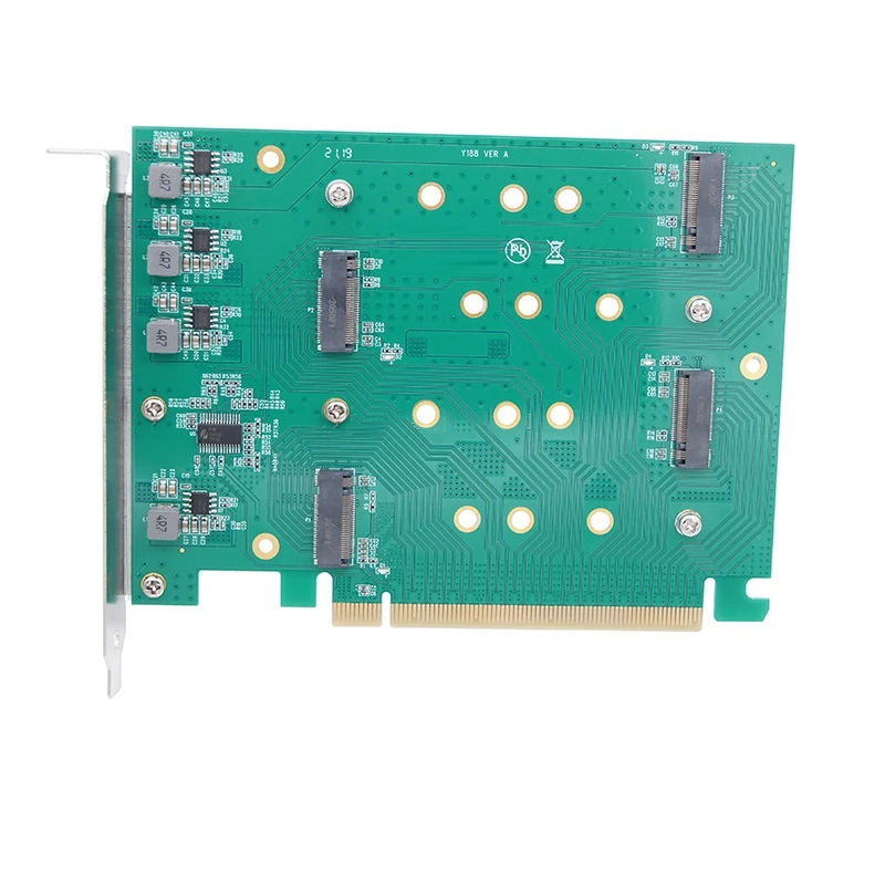 

PCI-E3.0 X16 Split To 4 NVME M.2 Solid State SSD Disk Array Card VROC Multi-Port Adapter Card