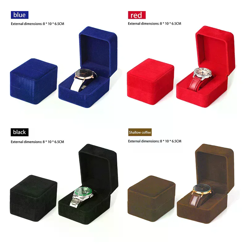مشاهدة مربع الأزياء المخملية جولة الزاوية Smartwatch ساعة حقيبة للتخزين مجوهرات اكسسوارات الأعمال صناديق التعبئة والتغليف #5