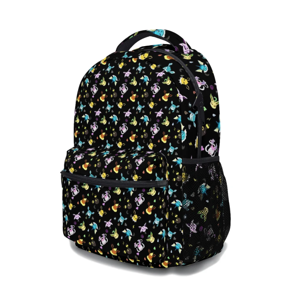 Eeveelution-mochila escolar de dibujos animados para niños, mochila de gran capacidad para estudiantes