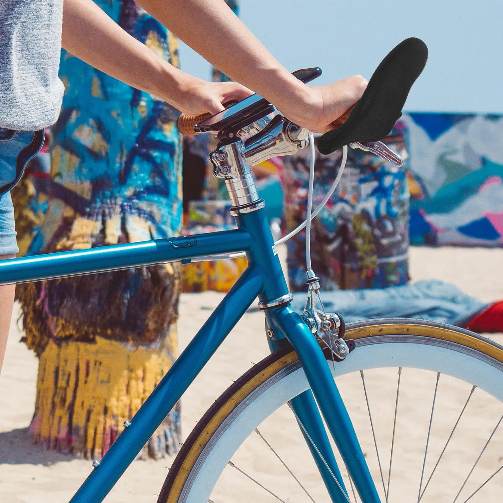 

Пара резиновых накладок на руль для горного велосипеда, амортизирующие, нескользящие, прочные, аксессуары для велосипедов