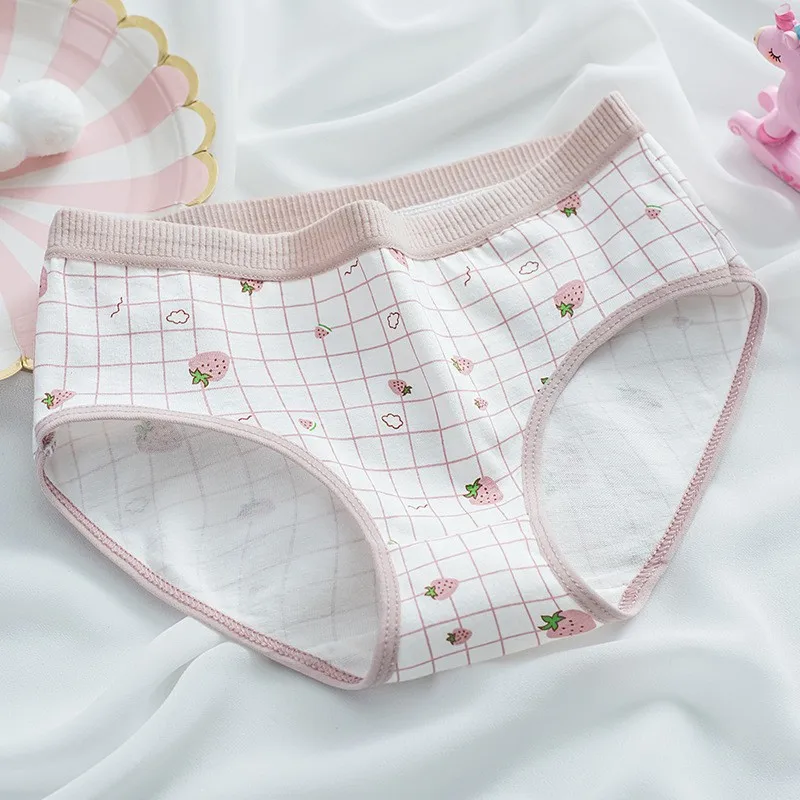5 PCS Kids Girls Strawberry Print Panties Soft Cotton Antibacterial Briefs For 3-16 Years Children Baby Breathable Underwear - view 3