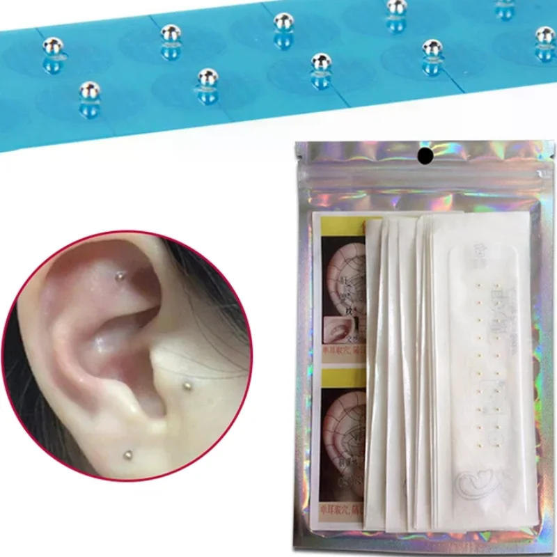 100/200Pcs Transparent Ear Point Stickers Ear Pressure Stick Acupuncture Magnetic Beads Auricular Ear Stickers Massage