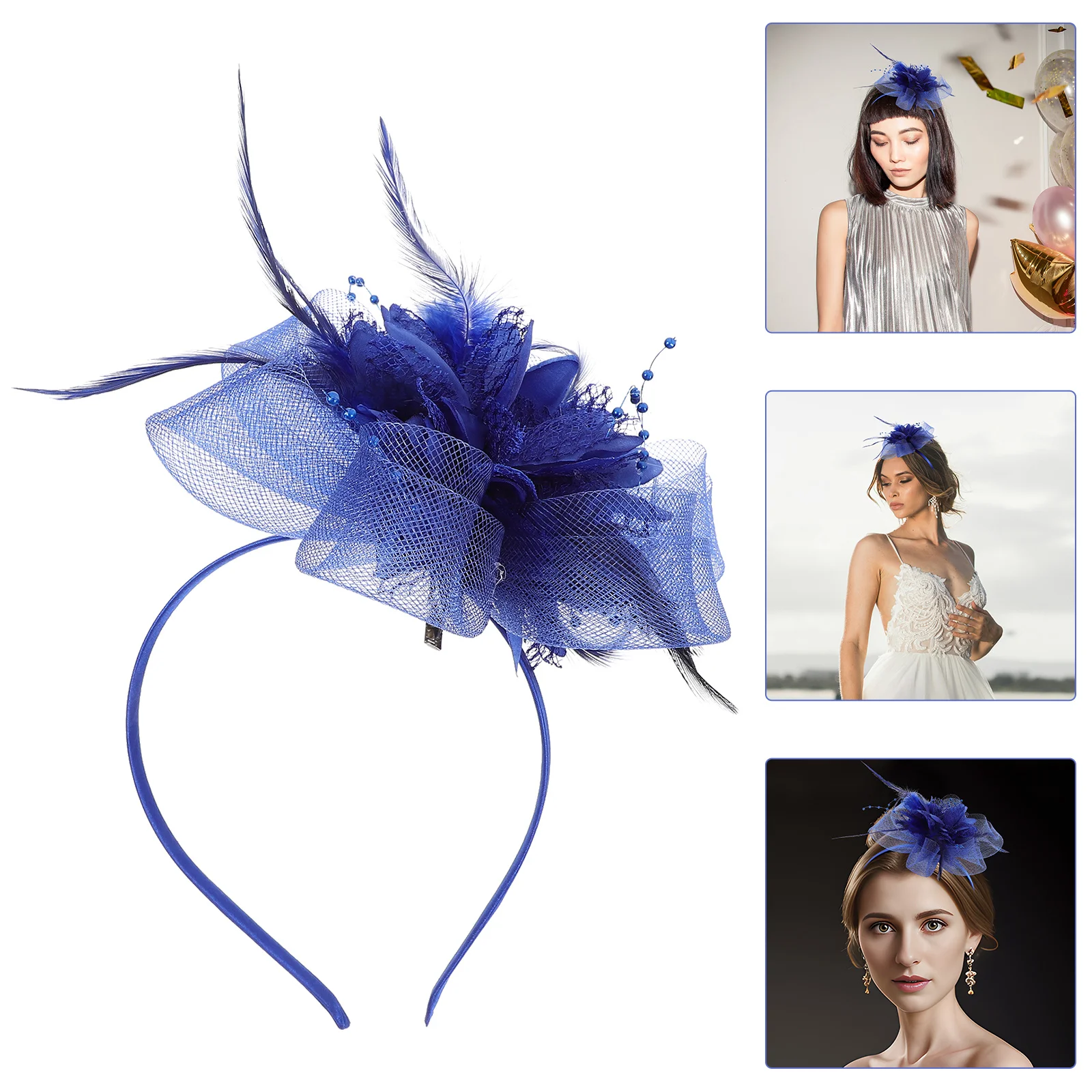 مشبك شعر فاسيناتور عقال خمر شبكة بلوم خفيفة الوزن أنيقة المرأة غطاء الرأس لحفل زفاف الشاي مأدبة