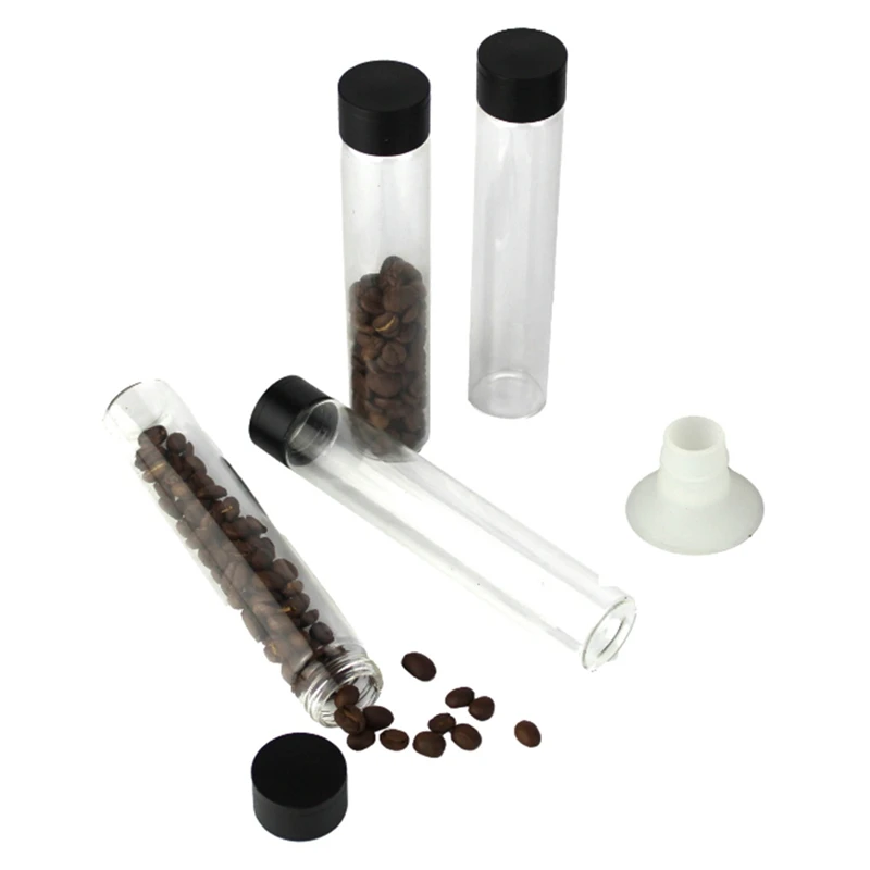 4PCS Single Dose Bean Cellar Coffee Bean Packaging Bottle Test Tube Storage And Preservation Coffee Tools Sealed Jar