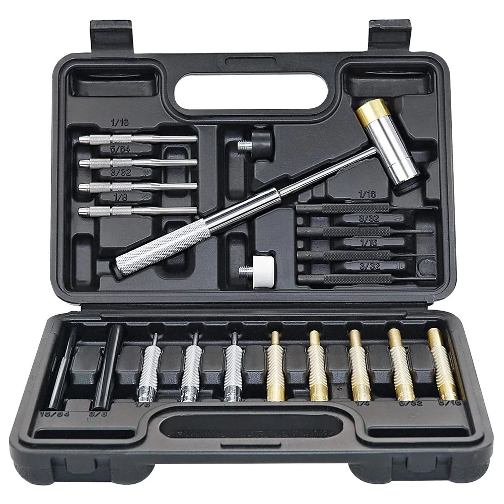 Needle Roller Punch Set, Strike Tool, Made of Solid Material, Includes Steel Punch and Hammer