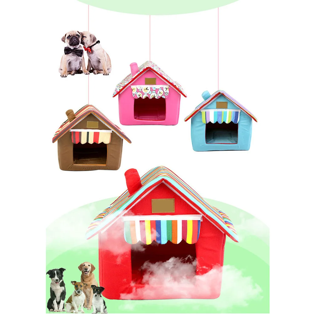 

Foldable Chimney For Small Dogs Cats Puppies Rabbits Portable Lightweight Pet Bed Indoor Outdoor Use Pet Home Dog House Cat