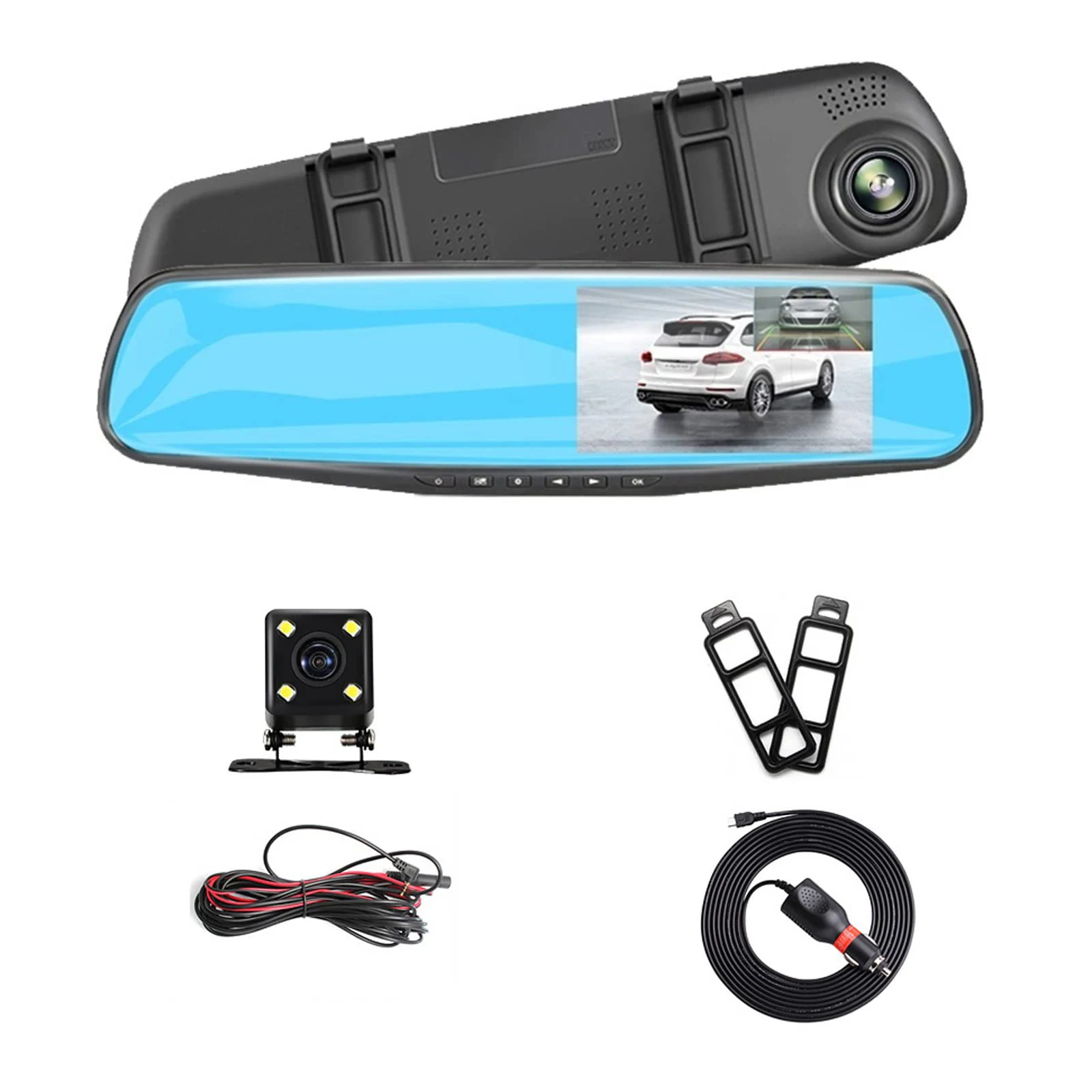 

4.3inch HD Car DVR 24H Surveillance Dash Cam 1080P Drive Video Recorder Auto Front and Rear Camera Dash Cam