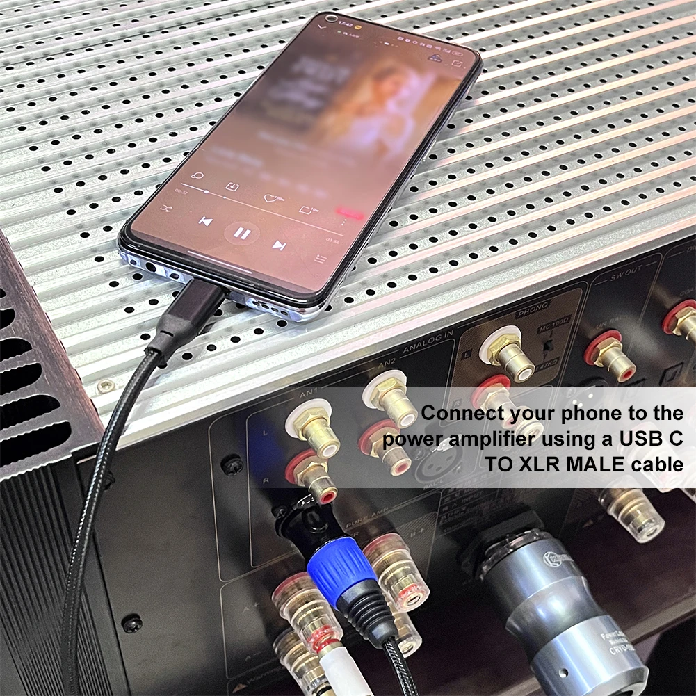 USB C To XLR Cable USB Type C To XLR Male Output Cable Type C To XLR Male Aux Audio Cable for Amplifier Speaker Mixer Console