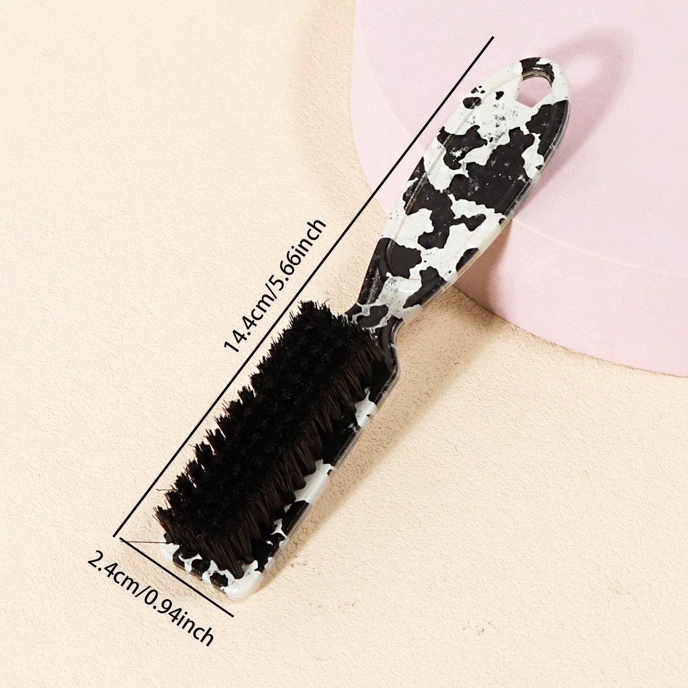 Hair Styling Edge Brush with Cow Print Design