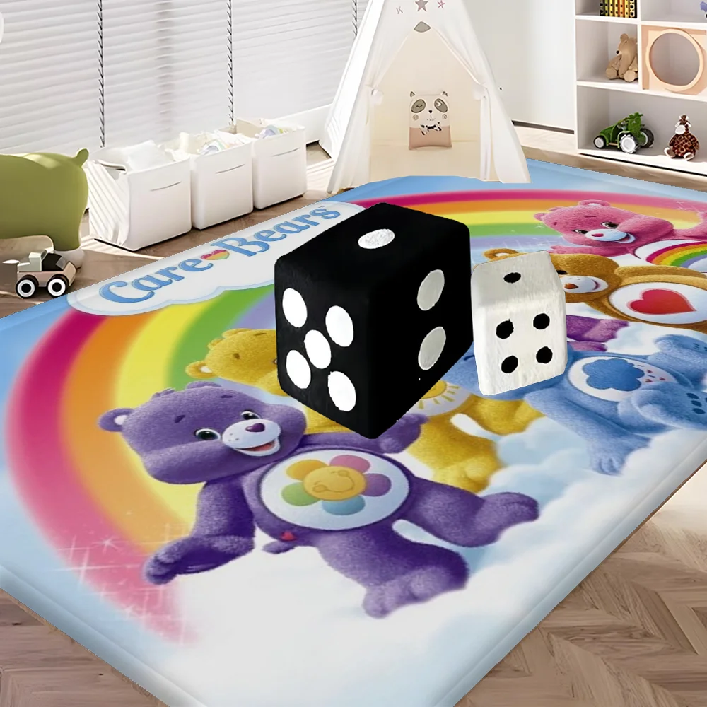 Cute Cartoon C-CARES-BEARS Floor Mat INS Style Soft Bedroom Floor House Laundry Room Mat Anti-skid Household Carpets