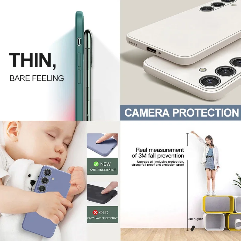 S24 S23 الترا حافظة لينة السائل سيليكون قضية الهاتف غطاء لسامسونج غالاكسي S24 S 24 S23 S22 الترا زائد S23Ultra S24Ultra الحالات