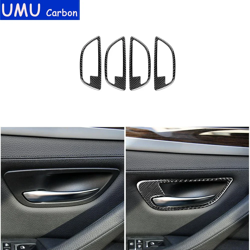For BMW F10 5 Series 2011-2017 Carbon Fiber Interior Handle Trim Door Bowl Stickers Car Accessories Interior New Stickers