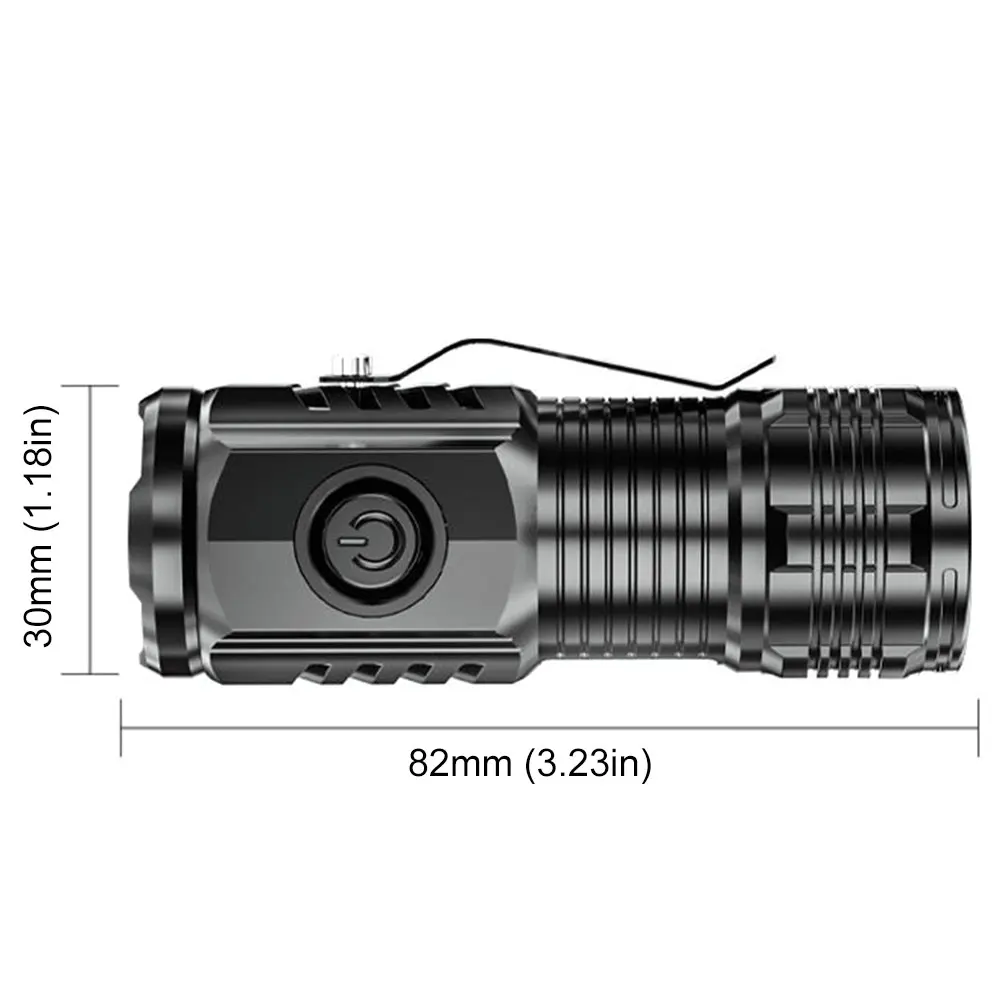 3LED Super Bright Flashlight 300LM Mini Portable Torch Waterproof Car Repair Working Lights USB Charging for Outdoor Camping Use