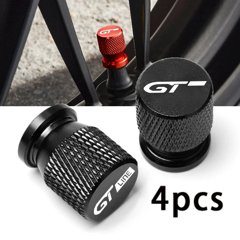 Car Wheel Tire Valve Caps Tyre Stem Covers Airdust Waterproof For Peugeot GT GTLine RCZ 308 508 3008 5008 Accessories